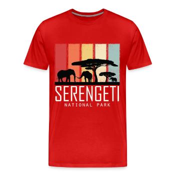 Parc national de Tanzanie Afrique Safari Serengeti Souv - T-shirt bio Premium Homme - rouge - Devant - Damien (186cm)