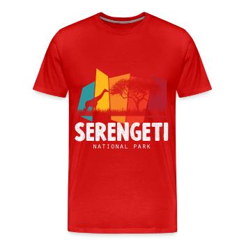 Serengeti Safari Parc National Afrique Savannah Giraf - T-shirt bio Premium Homme - rouge - Devant - Damien (186cm)
