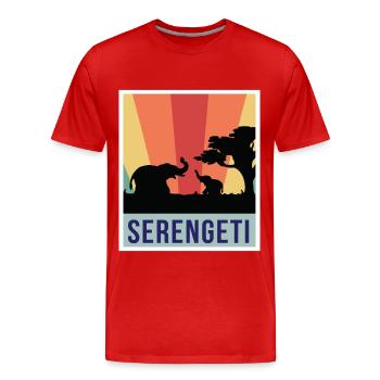 Elephant Safari Parc National Serengeti Souvenir A - T-shirt bio Premium Homme - rouge - Devant - Damien (186cm)