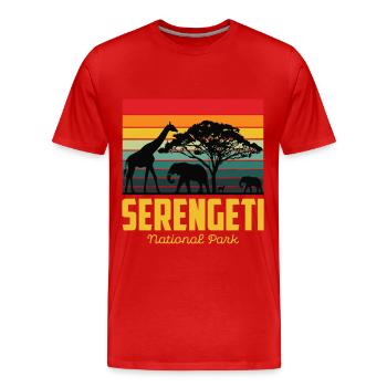 Serengeti Tansania Safari Africa National Park Big - Männer Premium Bio T-Shirt - Rot - Vorne - Damien (186cm)