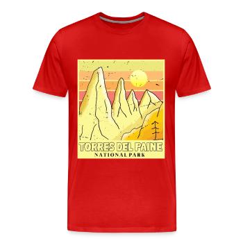 Patagonie Chili Parc national Torres del Paine Glace - T-shirt bio Premium Homme - rouge - Devant - Damien (186cm)