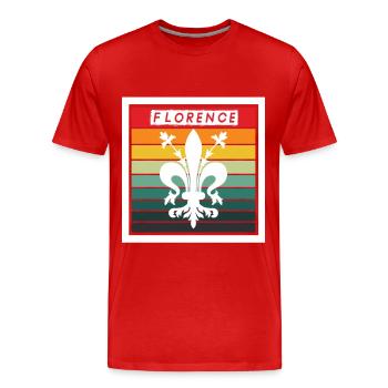 Florence Italie Toscane Cathédrale Italienne H - T-shirt bio Premium Homme - rouge - Devant - Damien (186cm)
