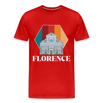 Cathédrale de Florence Toscane Dôme Italien - T-shirt bio Premium Homme - rouge - Devant - Damien (186cm)