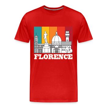 Florence Skyline Italie Toscane Maison Italienne - T-shirt bio Premium Homme - rouge - Devant - Damien (186cm)