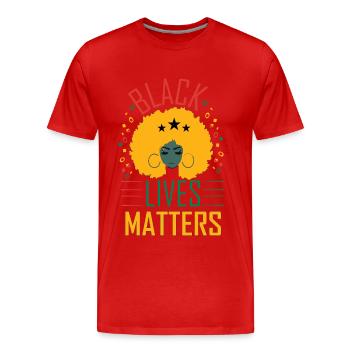 Black Lives Matter Nationaler Freiheitstag Melanin - Männer Premium Bio T-Shirt - Rot - Vorne - Damien (186cm)
