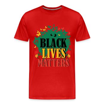 Black Lives Matter Melanin Black Pride Nationaler - Männer Premium Bio T-Shirt - Rot - Vorne - Damien (186cm)