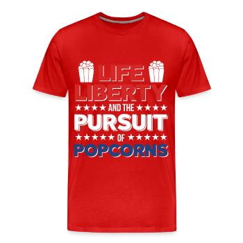 I love popcorn and cinema - Men's Premium Organic T-Shirt - red - Front - Damien (186cm)