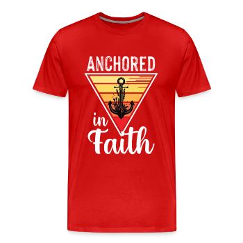 Anchored in the Faith-Seaman-Remembrance-Anchor - Men's Premium Organic T-Shirt - red - Front - Damien (186cm)