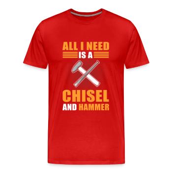 All I Need Is A Chisel & Hammer Mineral Collecting - Männer Premium Bio T-Shirt - Rot - Vorne - Damien (186cm)