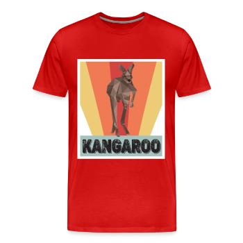 Känguru Retro Outback Australien Beuteltiere Kängu - Männer Premium Bio T-Shirt - Rot - Vorne - Damien (186cm)