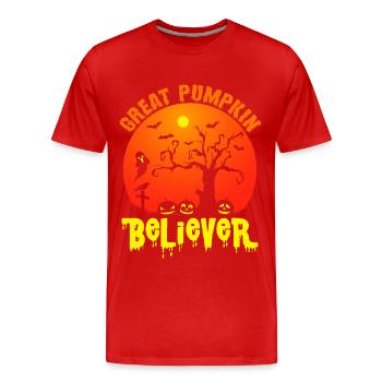 Cauchemar Citrouille Halloween Party Sorcière - T-shirt bio Premium Homme - rouge - Devant - Damien (186cm)