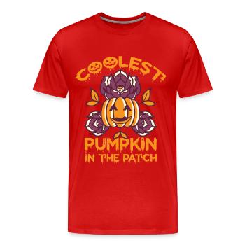 Kürbis-Blumen-Halloween-Party-Albtraum Fröhliches - Männer Premium Bio T-Shirt - Rot - Vorne - Damien (186cm)