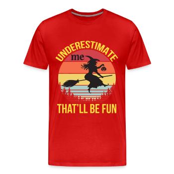 Balai de sorcière Halloween Party Cauchemar Sorcière Heureuse H - T-shirt bio Premium Homme - rouge - Devant - Damien (186cm)