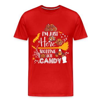 Mond-Halloween-Party-Albtraum, der glückliches Hal - Männer Premium Bio T-Shirt - Rot - Vorne - Damien (186cm)