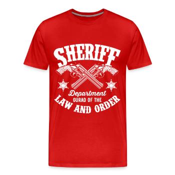 Insigne de garde de shérif Sheriff Star Pistols Cowbo - T-shirt bio Premium Homme - rouge - Devant - Damien (186cm)