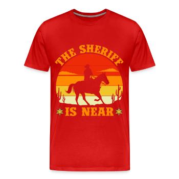 Cowboy Sheriff Pistols Sheriff Star Western - T-shirt bio Premium Homme - rouge - Devant - Damien (186cm)