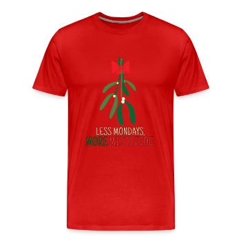 Moins de plus de gui de lundi symbole d’amour - T-shirt bio Premium Homme - rouge - Devant - Damien (186cm)