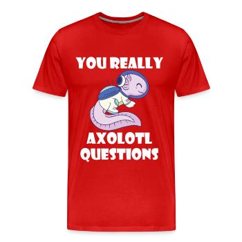 Astronaut Axolotl Funny Galaxy-Solar System-Ra - Men's Premium Organic T-Shirt - red - Front - Damien (186cm)