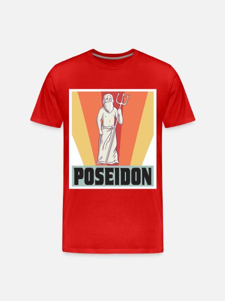 Poseidon Jumala Kreikkalainen mytologia Muinainen Griec - Miesten premium luomu-t-paita - punainen