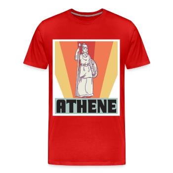 Athéna Grèce Dieu Mythologie grecque - T-shirt bio Premium Homme - rouge - Devant - Damien (186cm)