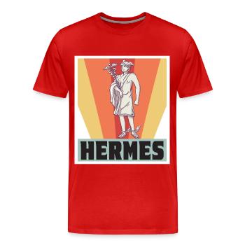 Hermès Grèce Dieu Mythologie grecque - T-shirt bio Premium Homme - rouge - Devant - Damien (186cm)