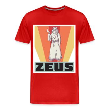 Zeus Retro Grèce Dieu Mythologie grecque - T-shirt bio Premium Homme - rouge - Devant - Damien (186cm)