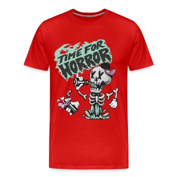 Skeleton Untoter Halloween-Party-Albtraum-Hallowee - Männer Premium Bio T-Shirt - Rot - Vorne - Damien (186cm)