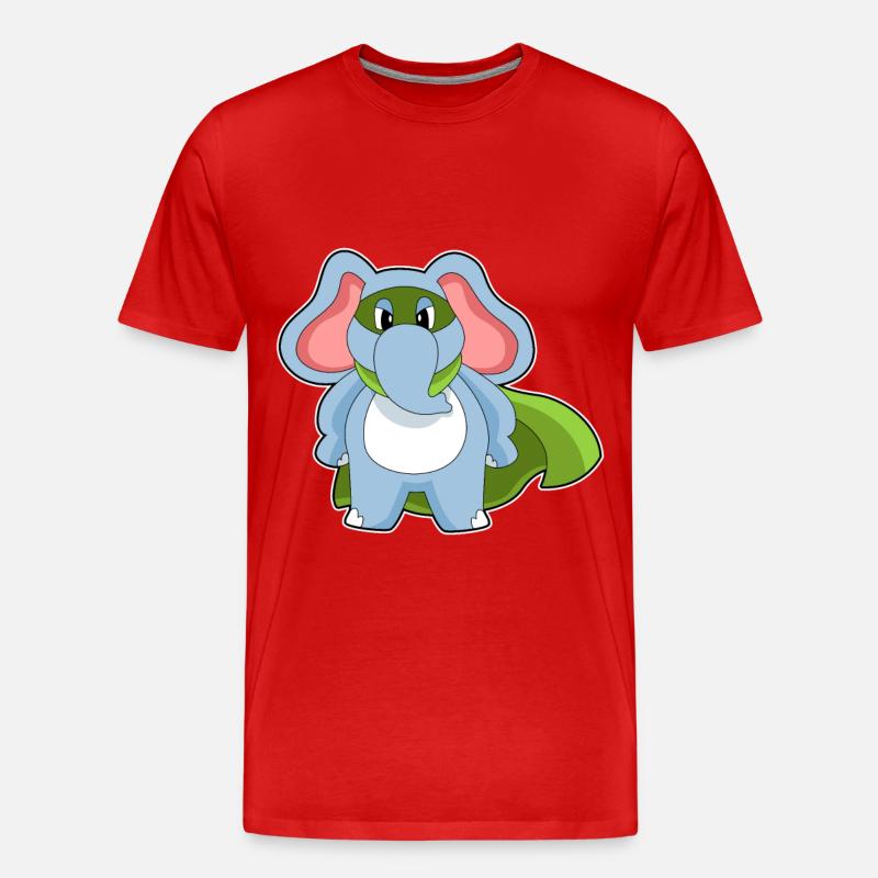 Elefant Held - Männer Premium Bio T-Shirt - Rot