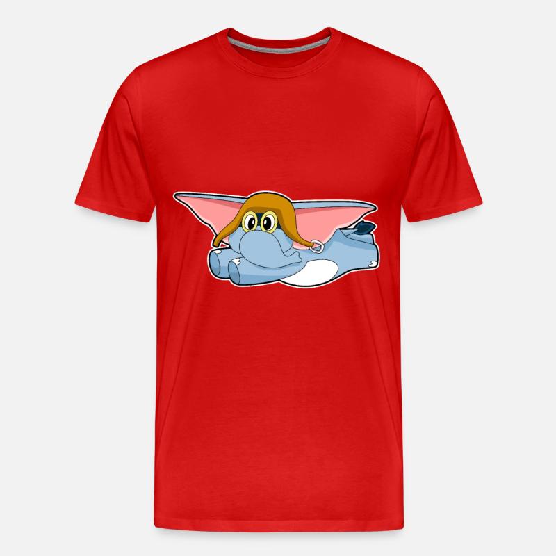 Elephant Pilot Pilot Cap - Men's Premium Organic T-Shirt - red