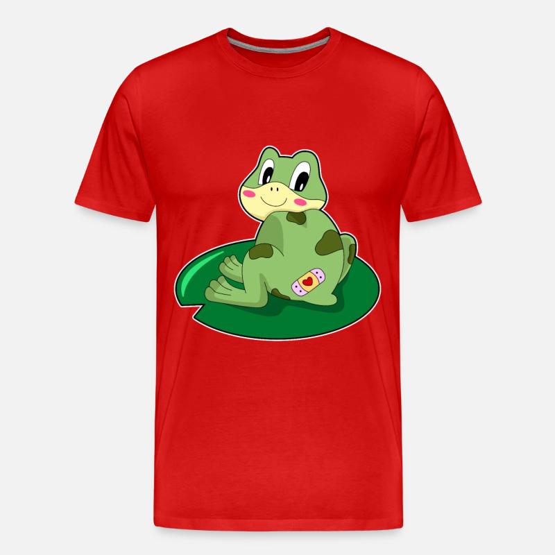 Frog Leaf Heart Patch - Men's Premium Organic T-Shirt - red