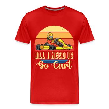 Go kart racing hippodrome Racer G - T-shirt bio Premium Homme - rouge - Devant - Damien (186cm)