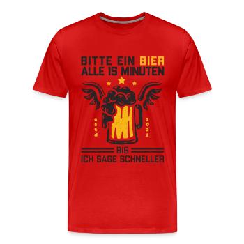 Lustiger Trinkspruch Bier Alkohol Bierliebhaber - Männer Premium Bio T-Shirt - Rot - Vorne - Damien (186cm)
