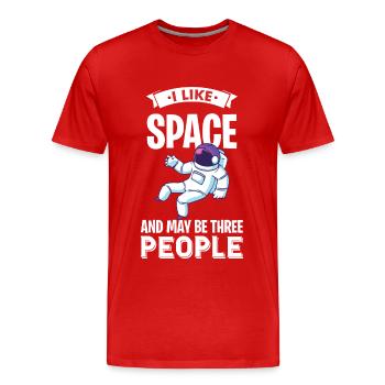 Espace Astronaute Planètes Système solaire Galaxy M - T-shirt bio Premium Homme - rouge - Devant - Damien (186cm)