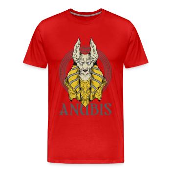 Egyptologue Anubis Pyramides Egypte Souvenir Sphin - T-shirt bio Premium Homme - rouge - Devant - Damien (186cm)