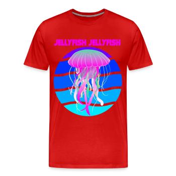 Méduses Vie sous-marine océanique Poissons Animaux marins - T-shirt bio Premium Homme - rouge - Devant - Damien (186cm)
