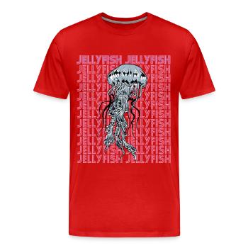 Méduse mystique Vie océanique Animal marin sous-marin - T-shirt bio Premium Homme - rouge - Devant - Damien (186cm)