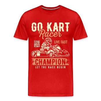 Kart Champion Racer Go-Kart Racing Go-Kart Racing - T-shirt bio Premium Homme - rouge - Devant - Damien (186cm)