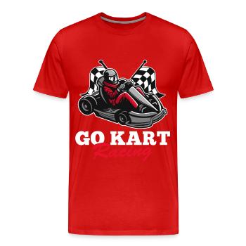 Go-Kart Racing Kart Racer Go-Kart Race Track Race - Men's Premium Organic T-Shirt - red - Front - Damien (186cm)