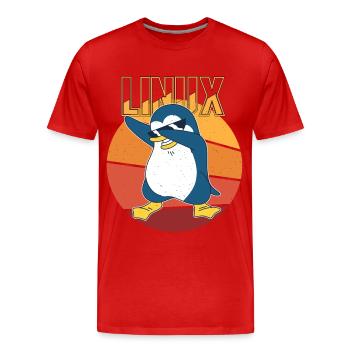 Linux Root Admin Cool Penguin Informatics Nerd - T-shirt bio Premium Homme - rouge - Devant - Damien (186cm)