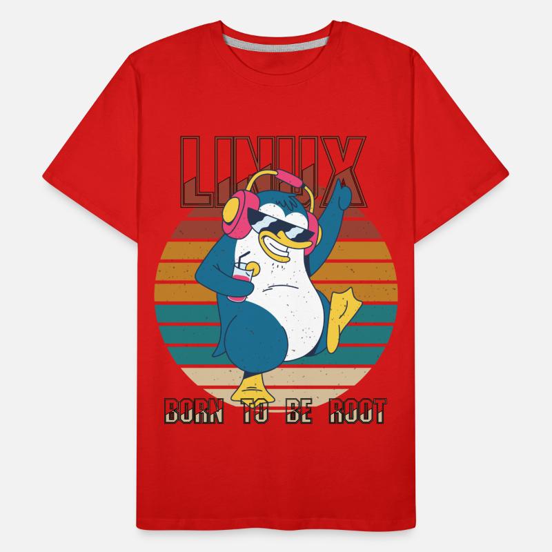 Born To Be Root Party Linux Cool Penguin Nerd Prog Men's Premium Organic T-Shirt