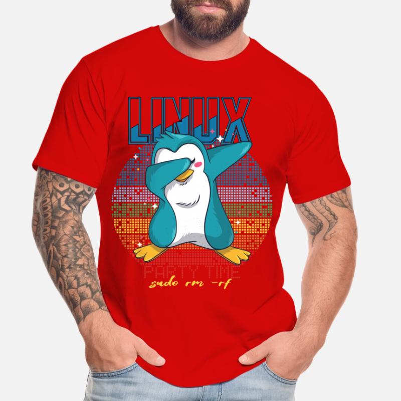 Linux Party Sudo Root Geek Cute Penguin Nerd Progr Men's Premium Organic T-Shirt