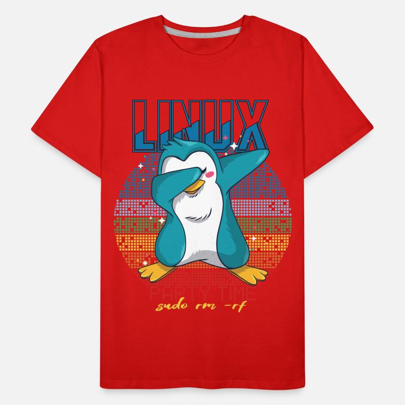 Linux Party Sudo Root Geek Cute Penguin Nerd Progr Men's Premium Organic T-Shirt
