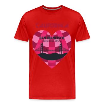 California Retro San Francisco Golden Gate Bridge - T-shirt bio Premium Homme - rouge - Devant - Damien (186cm)
