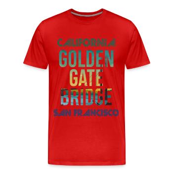 Golden Gate Bridge Souvenir San Francisco Tour à - T-shirt bio Premium Homme - rouge - Devant - Damien (186cm)