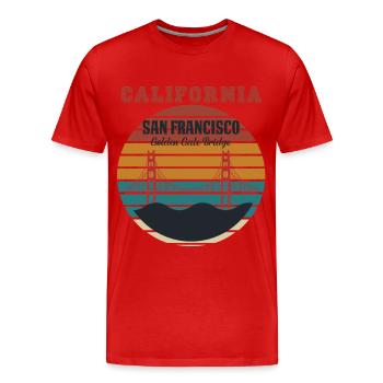 San Francisco Californie Souvenir Golden Gate Bri - T-shirt bio Premium Homme - rouge - Devant - Damien (186cm)