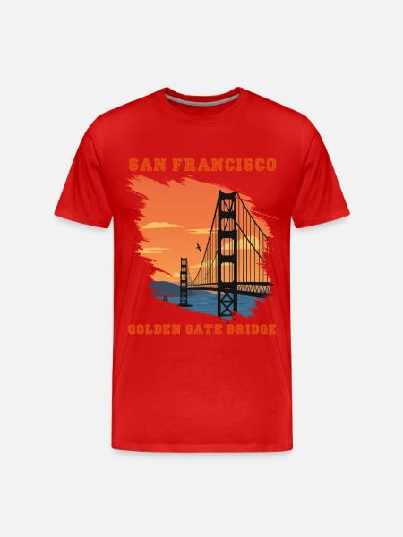 Golden Gate Bridge San Francisco Souvenir Kalifornien - Organic T-shirt Ekologisk premium-T-shirt herr - röd