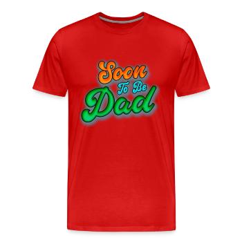 Bald Papa Est 2023 - Befördert zum Papa 2023 - Männer Premium Bio T-Shirt - Rot - Vorne - Damien (186cm)