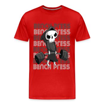 Death Bench Press Workout Motivation Deadlift Gym - Men's Premium Organic T-Shirt - red - Front - Damien (186cm)