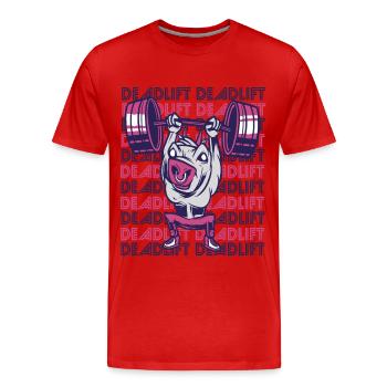 Deadlift Gym Workout Motivation Strong Bull Wt - Men's Premium Organic T-Shirt - red - Front - Damien (186cm)