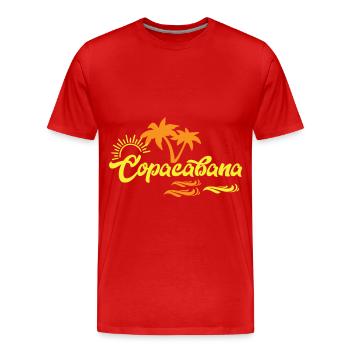 Beach Copacabana Rio Palms Summer Sun Waves U - Men's Premium Organic T-Shirt - red - Front - Damien (186cm)